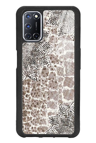 Spoyi Oppo A72 Taşlı Yaprak Tasarımlı Glossy Telefon Kılıfı