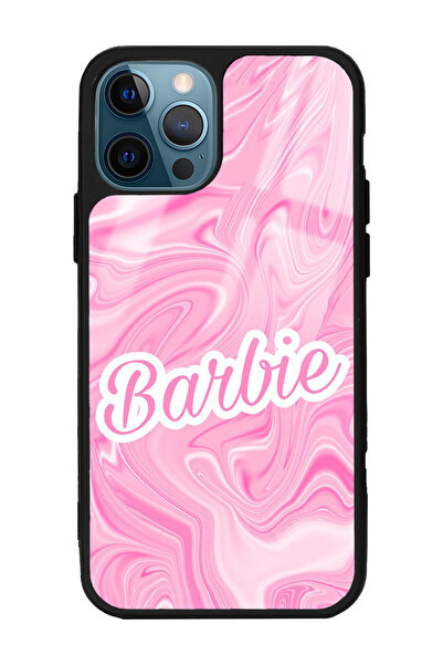 Spoyi iPhone 13 Pro Max Uyumlu  Barbie Logo Tasarımlı Glossy Telefon Kılıfı