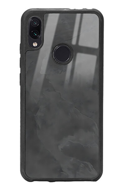Spoyi Xiaomi Redmi Note 7 Gri Mermer Tasarımlı Glossy Telefon Kılıfı
