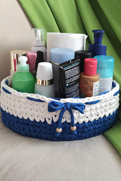 nftart.design حمام مصنوع يدويًا من القطن الممشط وسلة تنظيم متعددة الأغراض