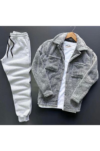 NO 601 Buttoned plush weelsoft jacket + winter tracksuit
