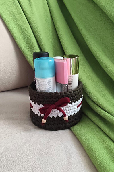 nftart.design منظم سلة للحمام المزخرف ومتعدد الأغراض مصنوع يدويًا