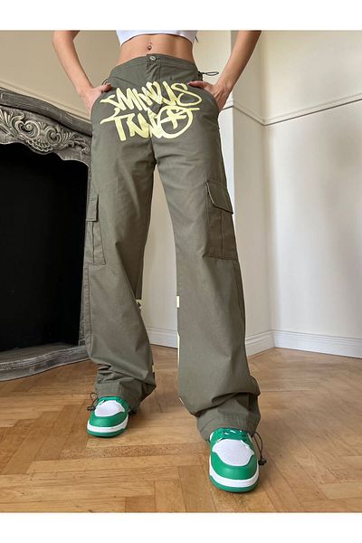 Gofeel Y2k Minus Two Detail Wide Leg Baggy Jeans με τσέπες Cargo