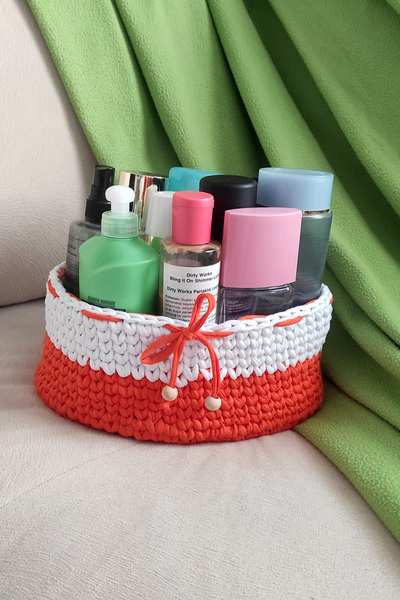 nftart.design حمام مصنوع يدويًا من القطن الممشط وسلة تنظيم متعددة الأغراض