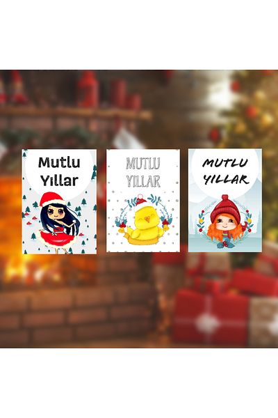 Fatofotofan Cute Characters 3 Pieces CardPostal and Envelope
