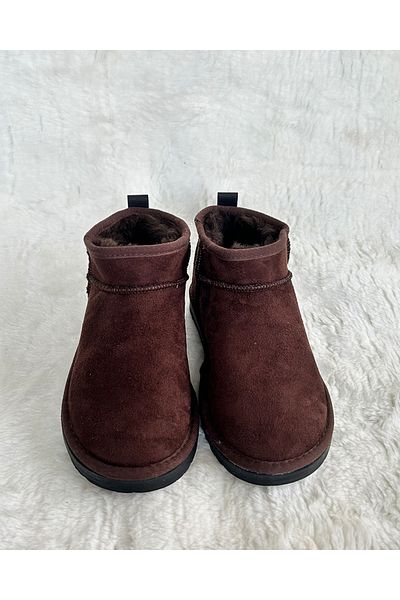 M Miel Γυναικείες ultra mini σουέτ μπότες με επένδυση από γούνα και μποτάκια