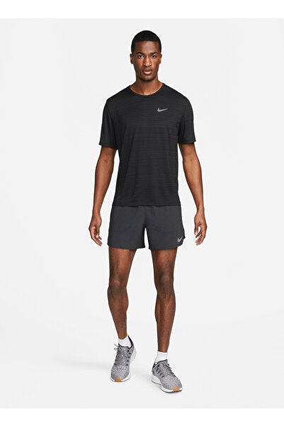 Nike Ανδρικό T-Shirt Crew Neck Μαύρο - Γκρι - Ασημί CU5992-010 M NK DF MILER ...