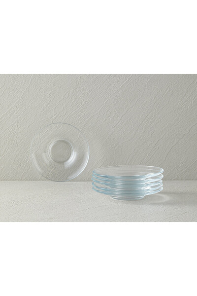 English Home Fitted Glass 6-Piece Tea Plate Transparent