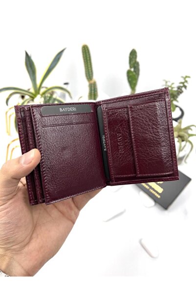 BAYDERİ Reas Küçük Fazla Kart Ve Bozuk Para Haznesine Sahip Crazy Taba Cüzdan