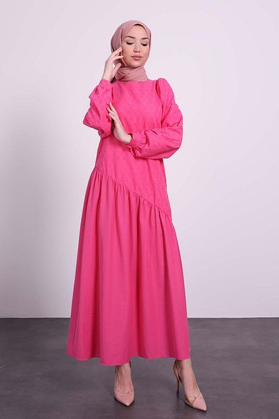 NAQISHE BRODE DRESS\FUCHIA
