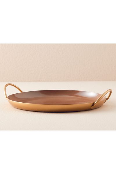 English Home Aloha Metal Decorative Tray Brown