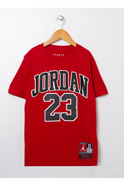 Nike Çocuk Kırmızı Bisiklet Yaka Baskılı T-Shirt 95A088-R78 JDB PRACTICE FLIGHT