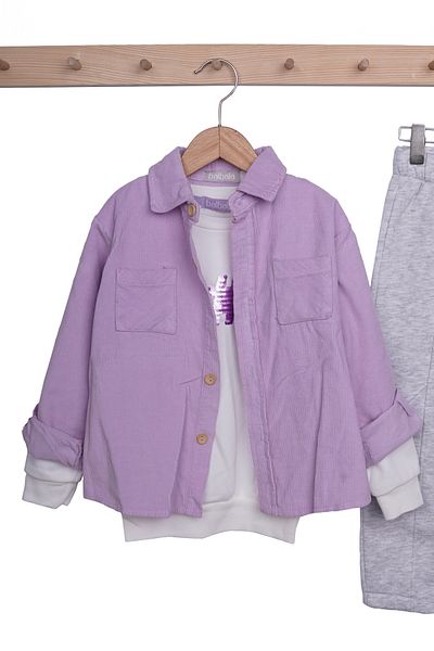 Rise Raba Girl's Long Sleeve Pocket Jacket Long Sleeve Embroidered Top and Sweatpants Age 2-5