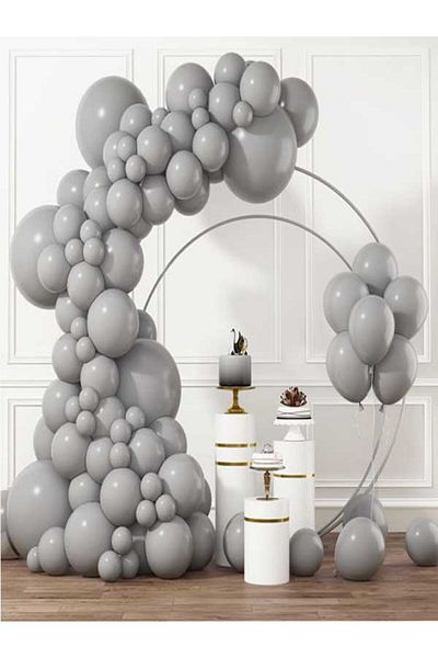 Partimarka Pastel Color Gray Balloon 10 Pieces