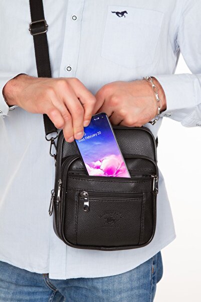 Newish Adelina Siyah Deri Çelik Kasalı El Ve Omuz Çanta Adl78411