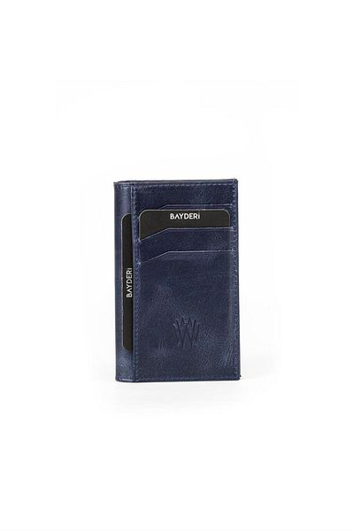 BAYDERİ Cassy Genuine Leather Vertical Card Holder Wallet