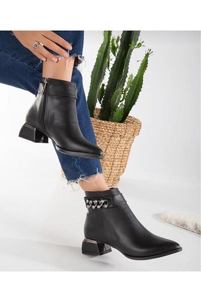 MODA MHS CIZME NEGRE CU TOC VENICE GARNAVIZ