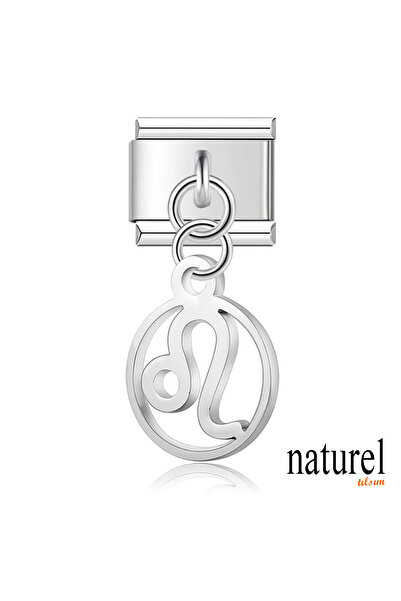 Naturel Tılsım كوكبة أسد مطرزة 9 ملم من الفولاذ المقاوم للصدأ سحر إيطالي