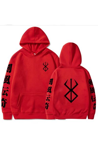 GALASHOP Anime Hoodies Berserk Logo Hip Hop