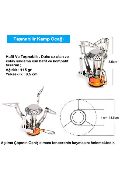 DUHALINE Katlanır Hafif Ve Taşınabilir Portatif Kamp Ocağı