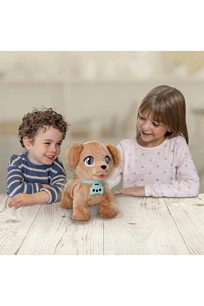 Sunman Milo İnteraktif Peluş Köpek Tasmalı Sevimli Eğlenceli Peluş Köpek Milo