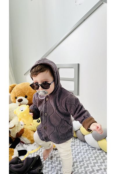 TD Collection Teddy Plush Baby / Kids Jacket Hooded, Pocketed, Lined New Year's Gift Package Made