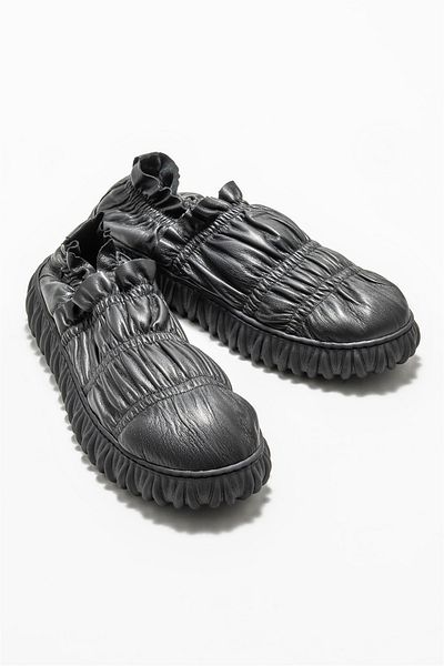Elle Shoes Black Leather Women's Slippers
