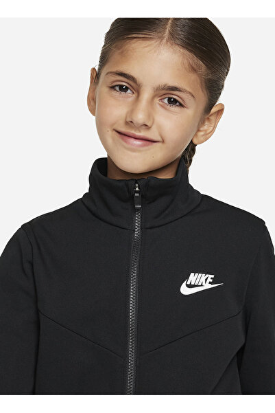 Nike Düz Siyah Erkek Çocuk Eşofman Takımı FD3067-010 K NSW TRACKSUIT POLY FZ