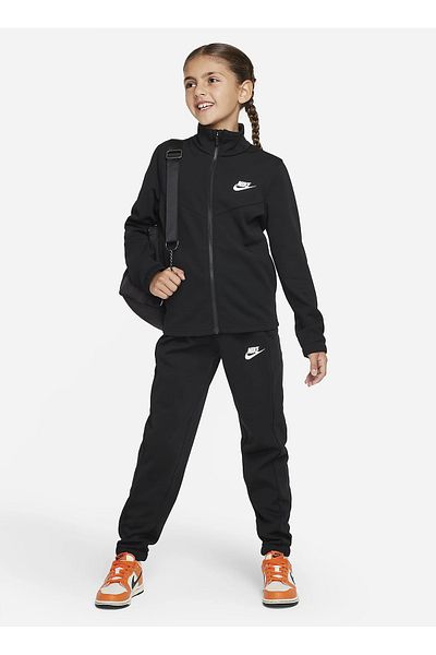Nike Boys Tracksuit Set Fd3067-010 - Black Straight Cut Poly Fz Tracksuit