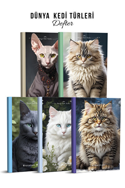 YAPAY ZEKA SANAT Caiete World pisică cu linii