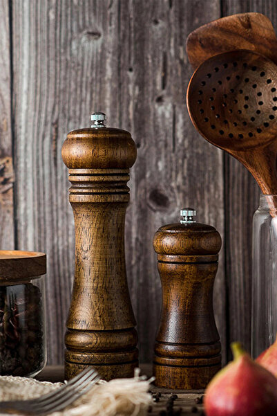 Bosile طقم 2 مطحنة فلفل وملح وجوز ماسترشيف 14 سم 21 سم