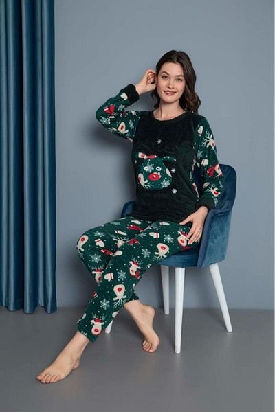 Free Beka Women's Long Sleeve Fleece Winter Pajamas Set Warm Fabric
