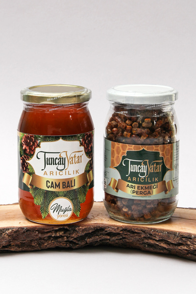 Tuncay Yatar Arıcılık Süzme Çam Balı 500 Gr + Arı Ekmeği (Perga) 150 Gr