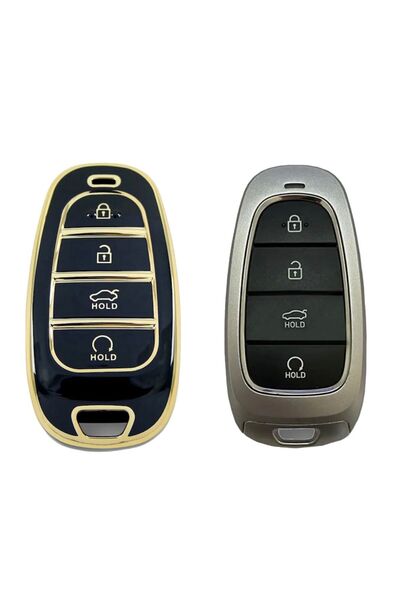 EBG İSTANBUL Hyundai Sonata 19+ Smart 4 butoane Carcasă neagră pentru telecomandă pentru chei auto (HUSĂ)
