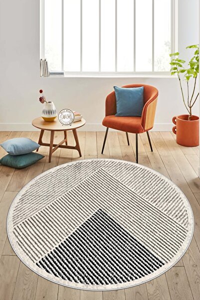 Lavita Home Makinede Yıkanabilir Kaymaz Taban Leke Tutmaz Yuvarlak Salon Halı...