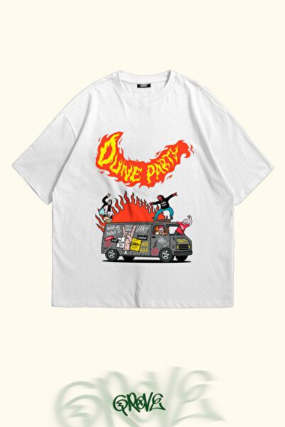 Grove Fashion Dune Party Street Style Printed Unisex Oversize T-Shirt