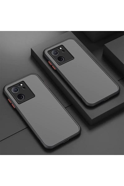 Fibaks حافظة متوافقة مع هاتف Xiaomi Mi 13t - 13t Pro، غير لامعة، مقاومة لبصمات الأصابع، حماية من الكاميرا، مفاتيح ملونة، سيليكون