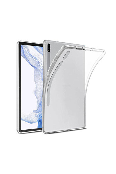 Fibaks Samsung Galaxy Tab S8 SM-X700 Kılıf Şeffaf Yumuşak Süper Lüx Esnek Renksiz Kapak
