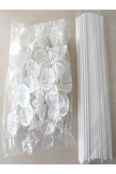 Kazanabil BALLOON STICK SET WHITE 100 PIECES