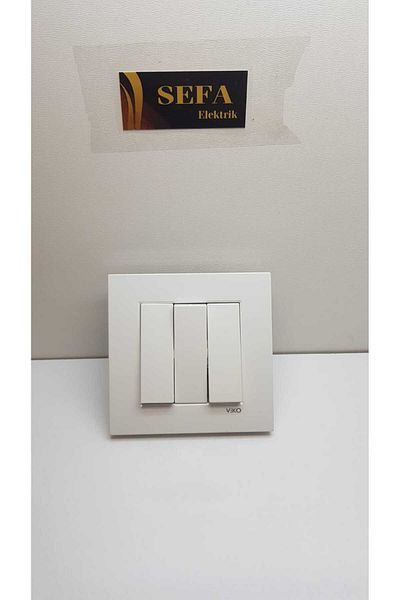 VİKO White Viko Karre Series with Triple Switch Frame