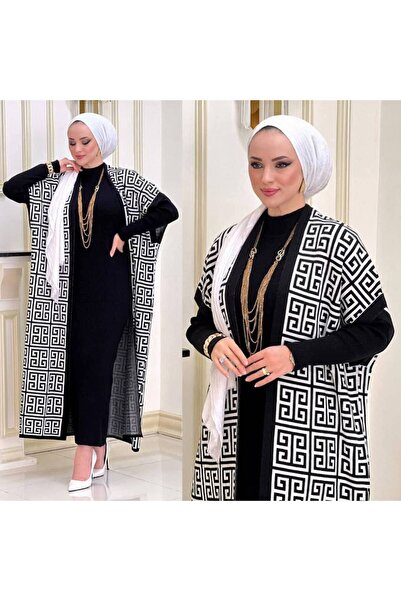 şems fashion الموسم الجديد سترة قماش تريكو وفستان بدلة تريكو مزدوجة فستان تريكو