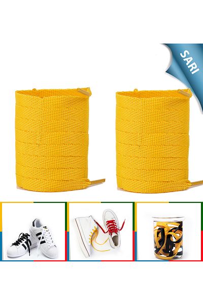 AiryFooT Sports Shoe Laces Nike, Adidas Skechers, Converse Shoe Laces 120 Cm 1 Pair Yellow