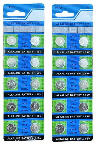 nelerbulurum 20 Adet Ag13 Alkalin Lr44 A76 Sr44 357 V13ga Düğme Para Pil (A76...