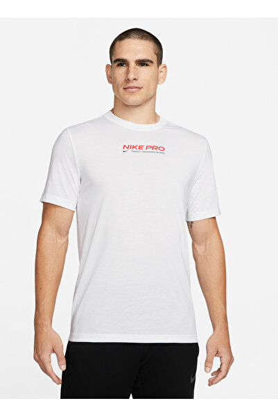 Nike Велосипедна комір Прямий Білий Чоловічий T-Shirt DM5677-100 M NK DF TEE DB NK PRO 2