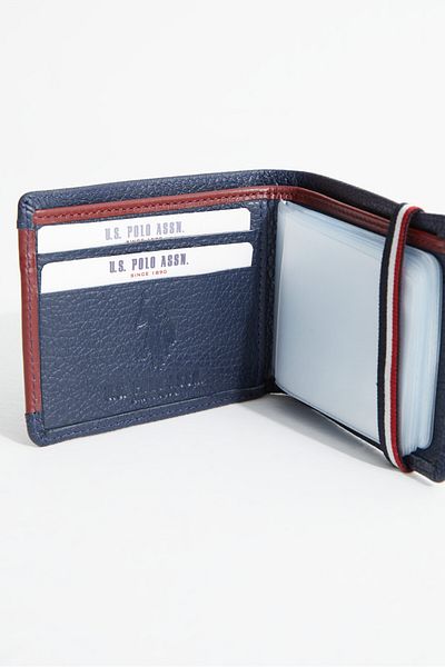 U.S. Polo Assn. ΒΑΣΗ. Polo Assn. 7612 Γνήσιο Δερμάτινο Θήκη Κάρτας για Ανδρικό Πορτοφόλι ΣΚΟΥΡΟ ΜΠΛΕ