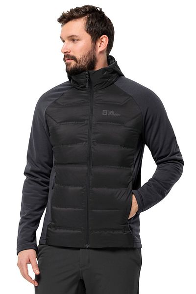 Jack Wolfskin Tasman down Hybrid m Men's Outdoor Jacket (700 Padded Gable Feather) 1711411 -6000 Black