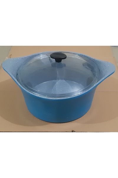 ThermoAD 32 cm deep pot blue outside, light gray inside