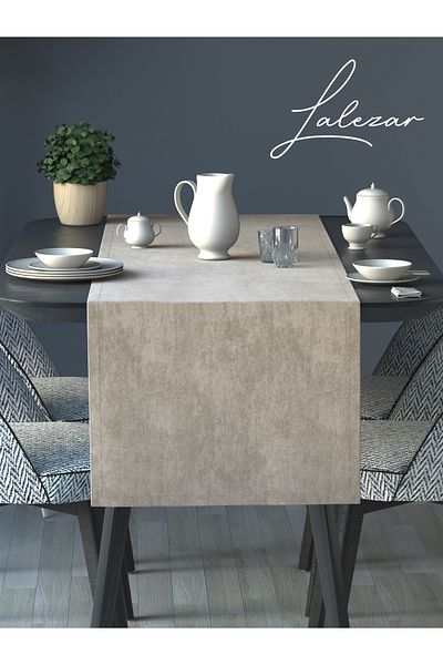 Lalezar Velvet Effect Stone Color Aura Series Runner 40 X 140