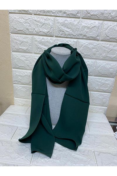 sema aksesuar Dark Green Color Fabric Plain Long Scarf - Shawl - Mother's Day Gift
