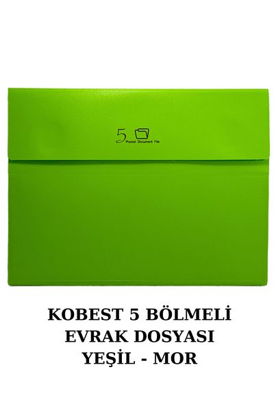 Kobest A4 VECLE 5 COMPARTMENT BRIEFCASE - GREEN - PURPLE